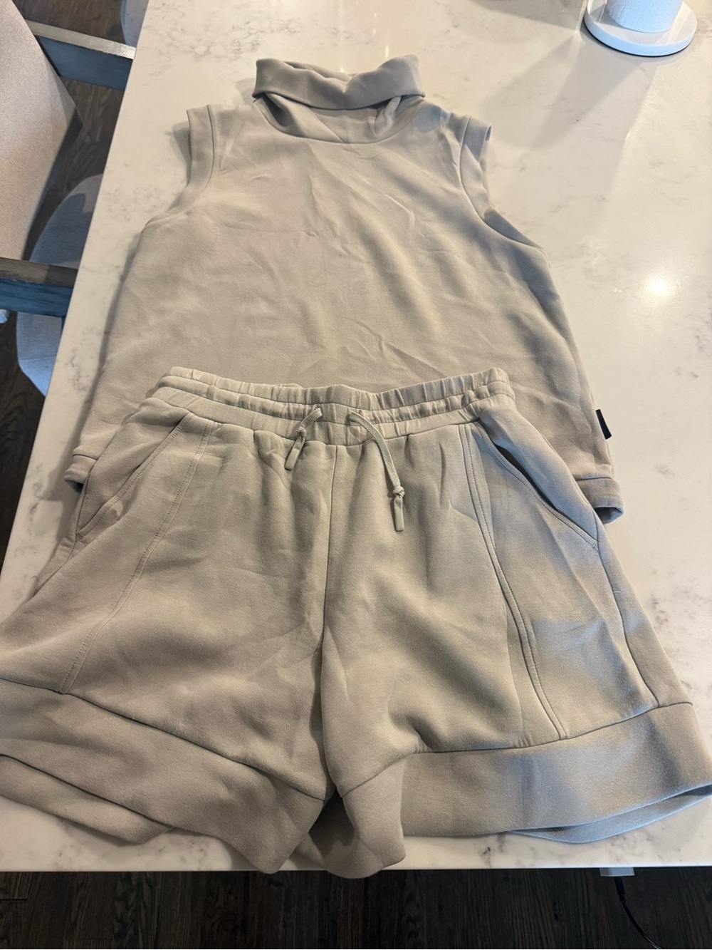 Varley Matching set:  Turtleneck Top and Drawstring Shorts